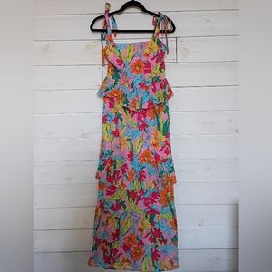 Avara Floral Maxi Dress with Ruffle Detail